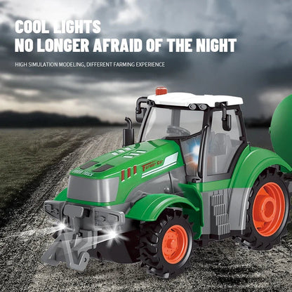 1/24 4Ch Rc Car with Light Remote Control Farmer Vehicle Simulated Electric Model Toys Engineering Vehicle Children Boys Gift Techelectronicx