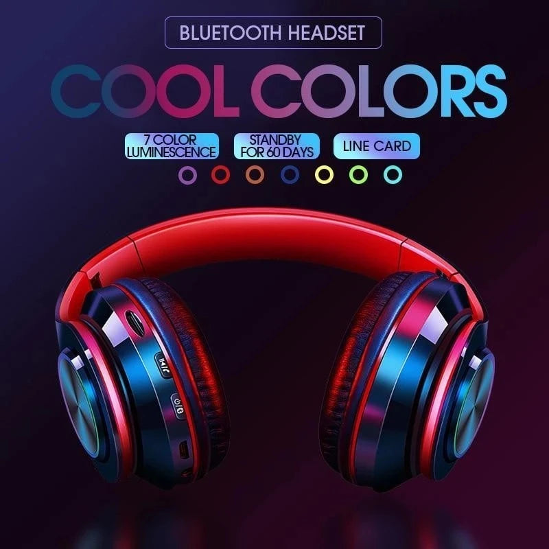 Wireless Bluetooth 5.0 Headphone With Microphone On-Ear Headset Stereo Sound Earphones Sports Gaming Foldable Headphones Game - TechElect