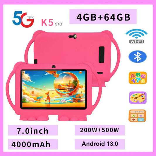 2025 New 5G WIFI 7-inch Children's Tablet 4GB+64GB ROM Drawing and Learning Portable Mini Tablet Quad Core Dual Cameras 4000mAh Techelectronicx