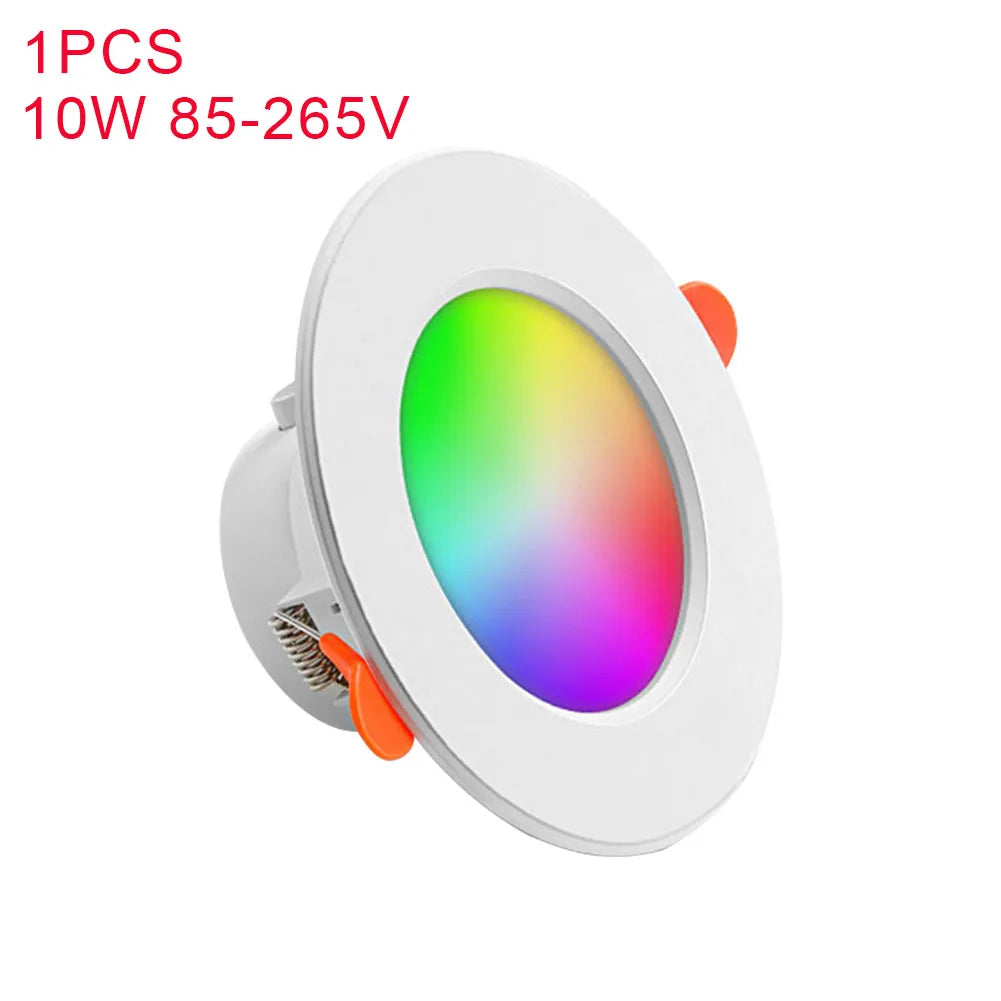1-10PCS LED Downlight Bluetooth TUYA 110/220V Dimmable Spot Light Recessed Round Light Spot Bluetooth Lamp For Alexa Google Home Techelectronicx