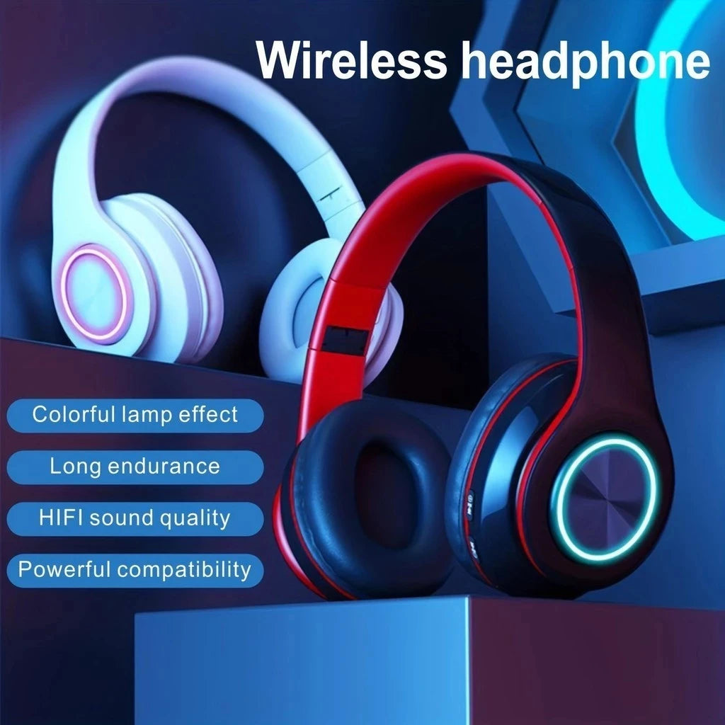 Wireless Bluetooth 5.0 Headphone With Microphone On-Ear Headset Stereo Sound Earphones Sports Gaming Foldable Headphones Game - TechElect