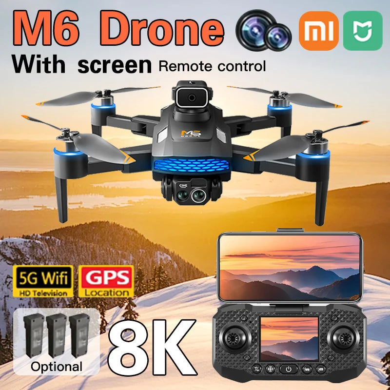 Xiaomi Mijia M6 Drone 8K Pro with 5G WIFI FPV HD Camera for Professional Aerial Shots With screen Remote control RC Quadcopter Techelectronicx