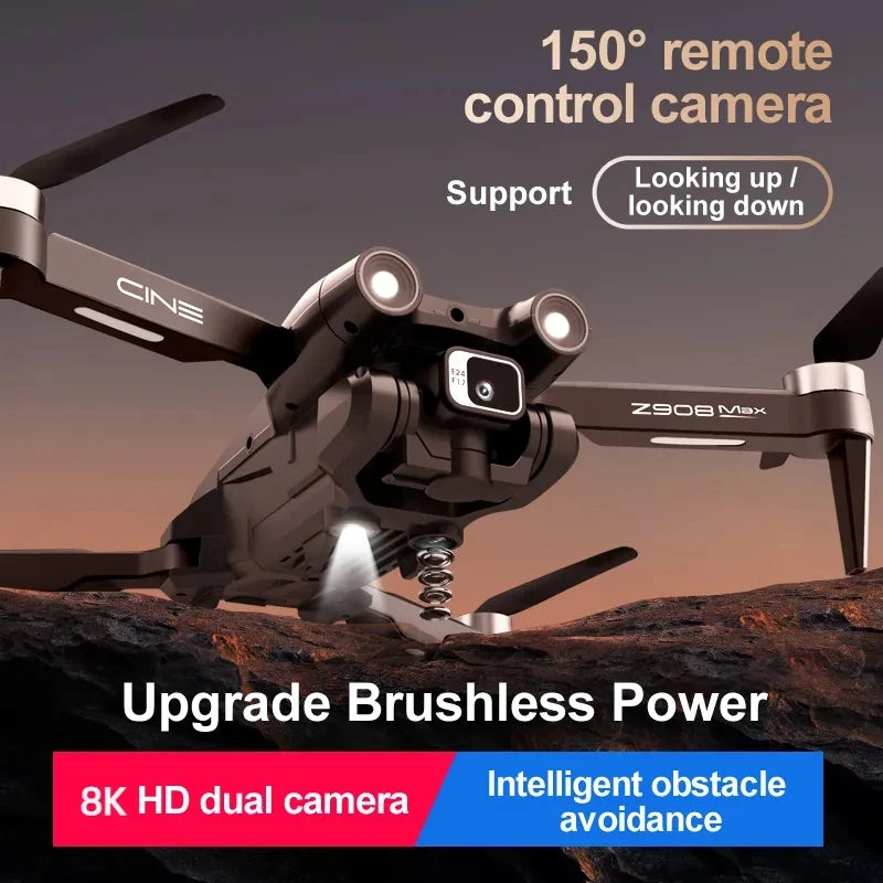 Z908 Pro Max Drone - 8K HD Dual Camera, Brushless, Obstacle Avoidance, 9000M Range, Foldable Quadcopter TechElect