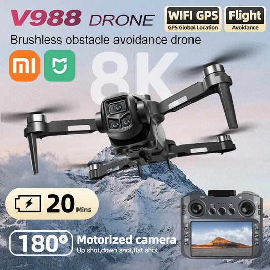 Xiaomi Mijia V988 Camera Drone 8K Professional Dron 4K With Screen Under 249g Remote Control  Brushless RC Quadcopter Toys New Techelectronicx
