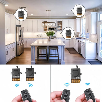 AC 220V 30A 1CH 433Mhz Wireless Remote Control Switch RF Relay Receiver + On/Off Transmitter For Electric Appliance Lamp TechElect