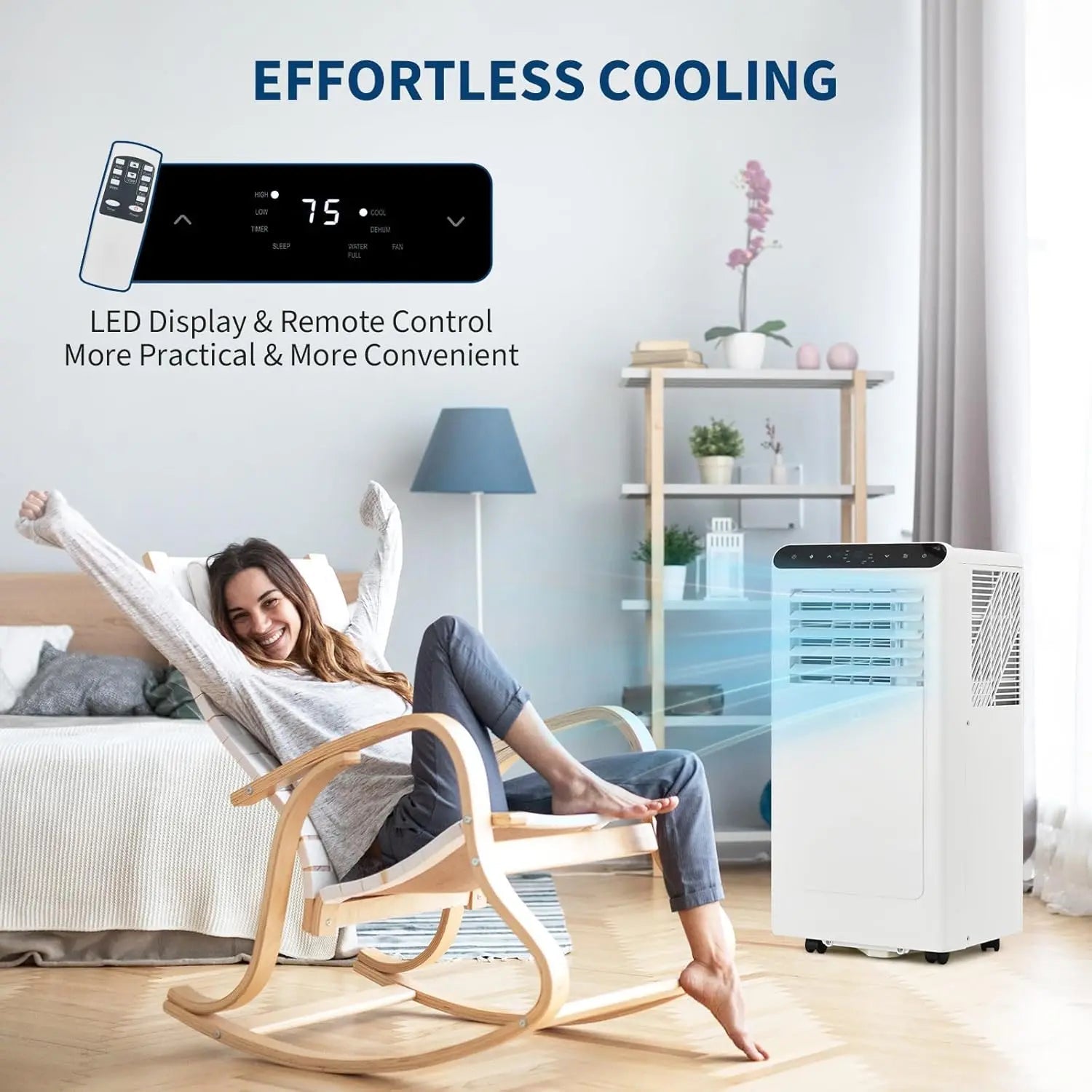 10,000 BTUs Portable Air Conditioners, Portable AC for Room Up to 450 Sq.Ft, 3-IN-1 Quiet AC Unit with Fan & Dehumidifier Techelectronicx
