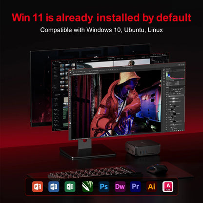 FIREBAT AK2 PLUS MiniPC Intel N150 Dual Band WiFi5 BT4.2 16GB 512GB Desktop Gaming Computer Mini PC Gamer Techelectronicx