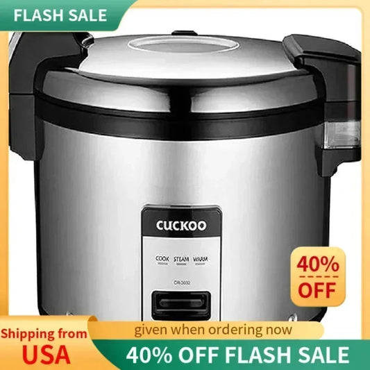 ZAWQCUCKOO Commercial Capacity Rice Cooker 30 Cup/7.5 Qt.(Uncooked) 60 Cup/15 Qt.(Cooked) Superior Durability Stainless St,Ali Techelectronicx