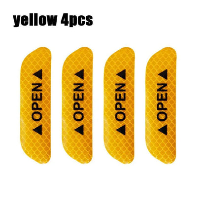 1/4PCS Car Door Reflective Sticker Safety Opening Warning Reflective Tape Car Accessories Interior Exterior Reflector Techelectronicx