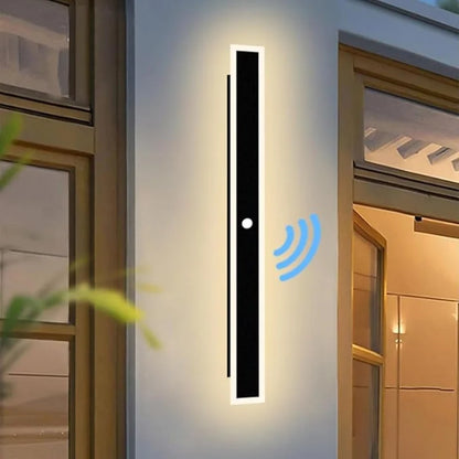 110- 240V IP65 Waterproof Porch Lamp LED Long Garden Lamp for Villa Garage Lighting FixtureOutdoor Wall Light With Motion Sensor TechElect