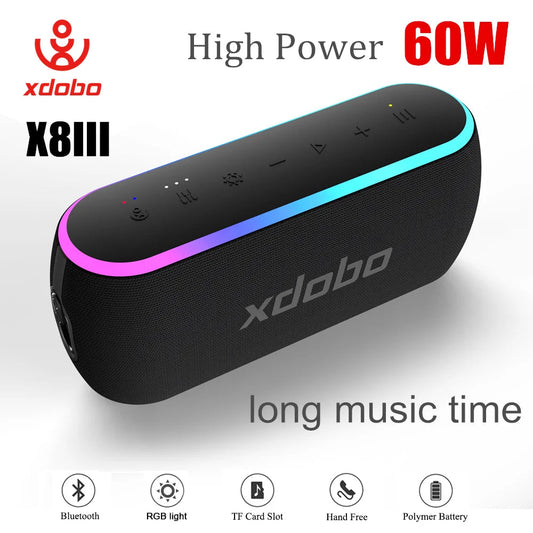 XDOBO X8 III Bluetooth Speaker Wireless Subwoofer 6600mAh 60W Powerful Deep Bass Power Bank Outdoor Party Hiking Music Fun Techelectronicx