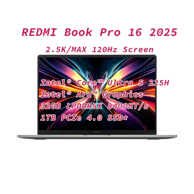 Xiaomi Redmi Book Pro 16 2025 Laptop Intel Core Ultra 7 255H/Ultra 5 225H Processor Notebook 32G DDR5+ 1T SSD Office Ultrabook Techelectronicx
