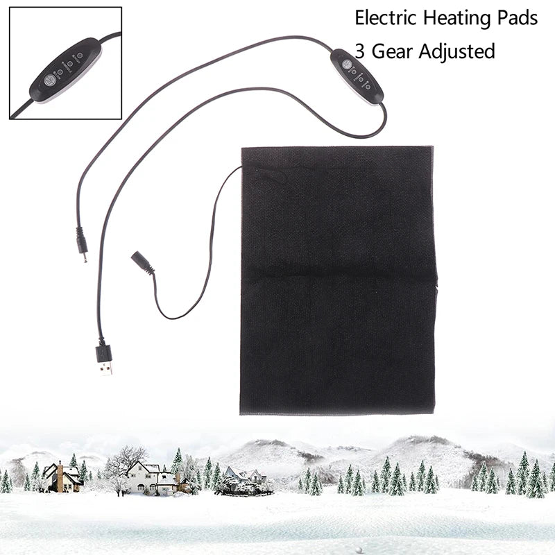 100% brand new 1/4PCS USB 5V Carbon Fiber Heating Pad Hand Warmer USB Heating Film Electric Winter Infrared Fever Heat Mat TechElect