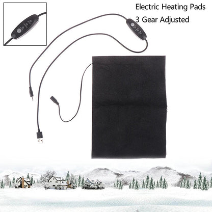 100% brand new 1/4PCS USB 5V Carbon Fiber Heating Pad Hand Warmer USB Heating Film Electric Winter Infrared Fever Heat Mat TechElect