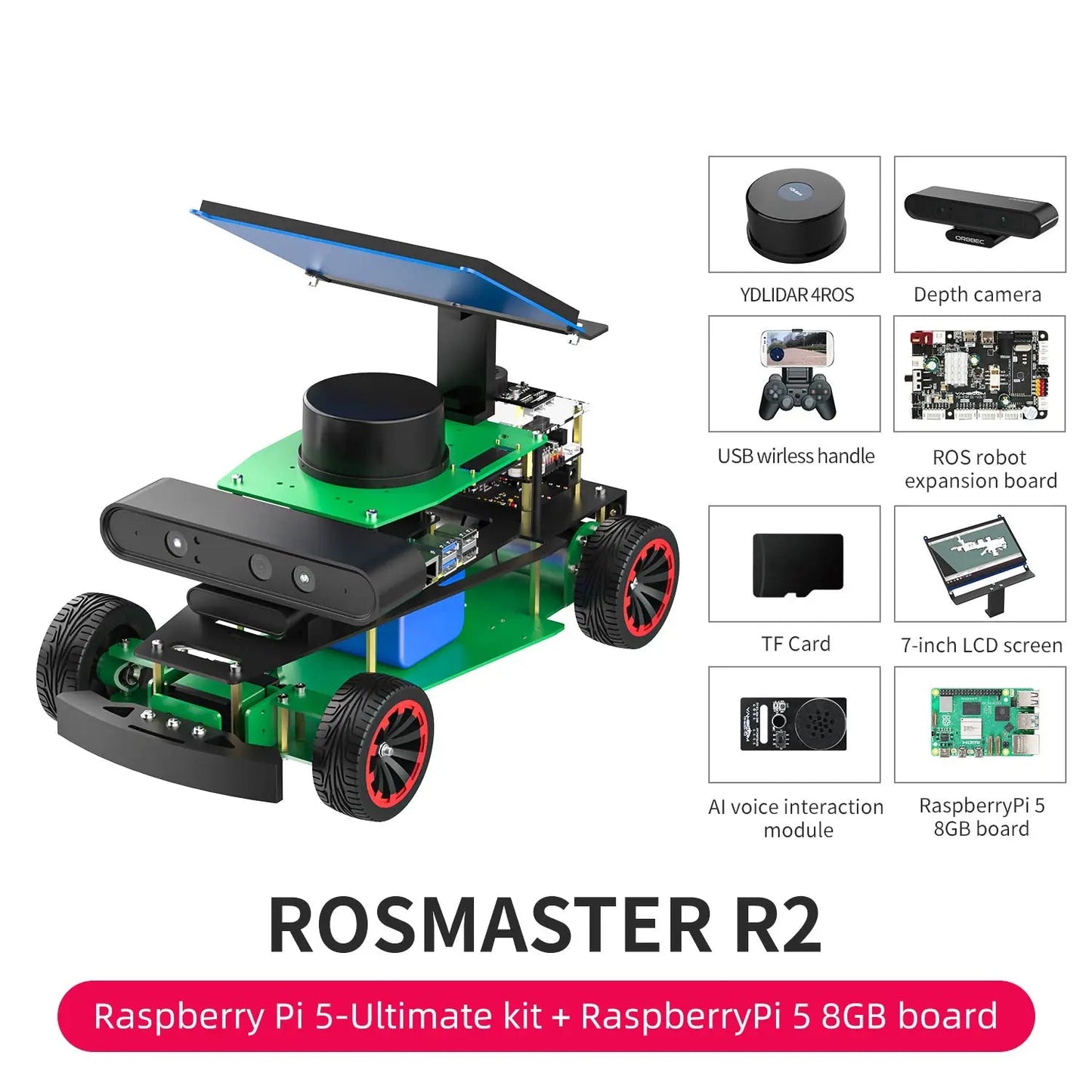 Yahboom ROSMASTER R2 ROS2 Robot Programmable Car Ackerman Structure for Jetson NANO/Orin NX SUPER/Orin NANO SUPER/Raspberry Pi 5 TechElect