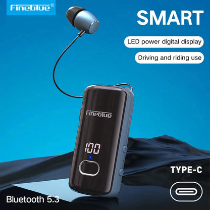 Fineblue-Auriculares Inalámbricos F580, Dispositivo De Audio Con Clip, Lotus, Bluetooth 5,3, Micrófono, Pantalla De Alimentaci TechElect