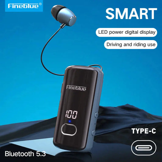 Fineblue-Auriculares Inalámbricos F580, Dispositivo De Audio Con Clip, Lotus, Bluetooth 5,3, Micrófono, Pantalla De Alimentaci TechElect