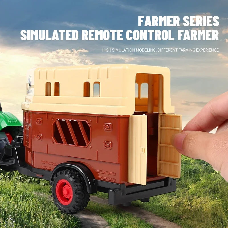 1/24 4Ch Rc Car with Light Remote Control Farmer Vehicle Simulated Electric Model Toys Engineering Vehicle Children Boys Gift Techelectronicx