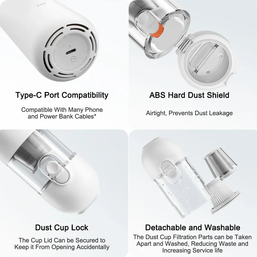 XIAOMI MIJIA Portable Handheld Vacuum Cleaner For Home Car Wireless Vacuum Cleaners 13000PA Cyclone Suction Cleaning Machine Techelectronicx