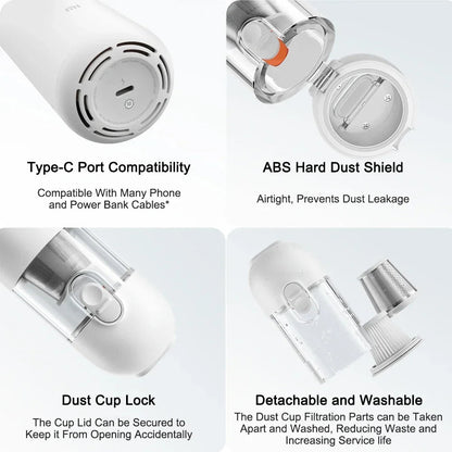 XIAOMI MIJIA Portable Handheld Vacuum Cleaner For Home Car Wireless Vacuum Cleaners 13000PA Cyclone Suction Cleaning Machine Techelectronicx