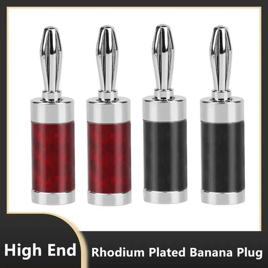Audiophile Banana Plug 8.0mm Rhodium Plating Carbon Fiber Speaker Terminal Connector Audio Amplifier Board Male Banana Adapters TechElect