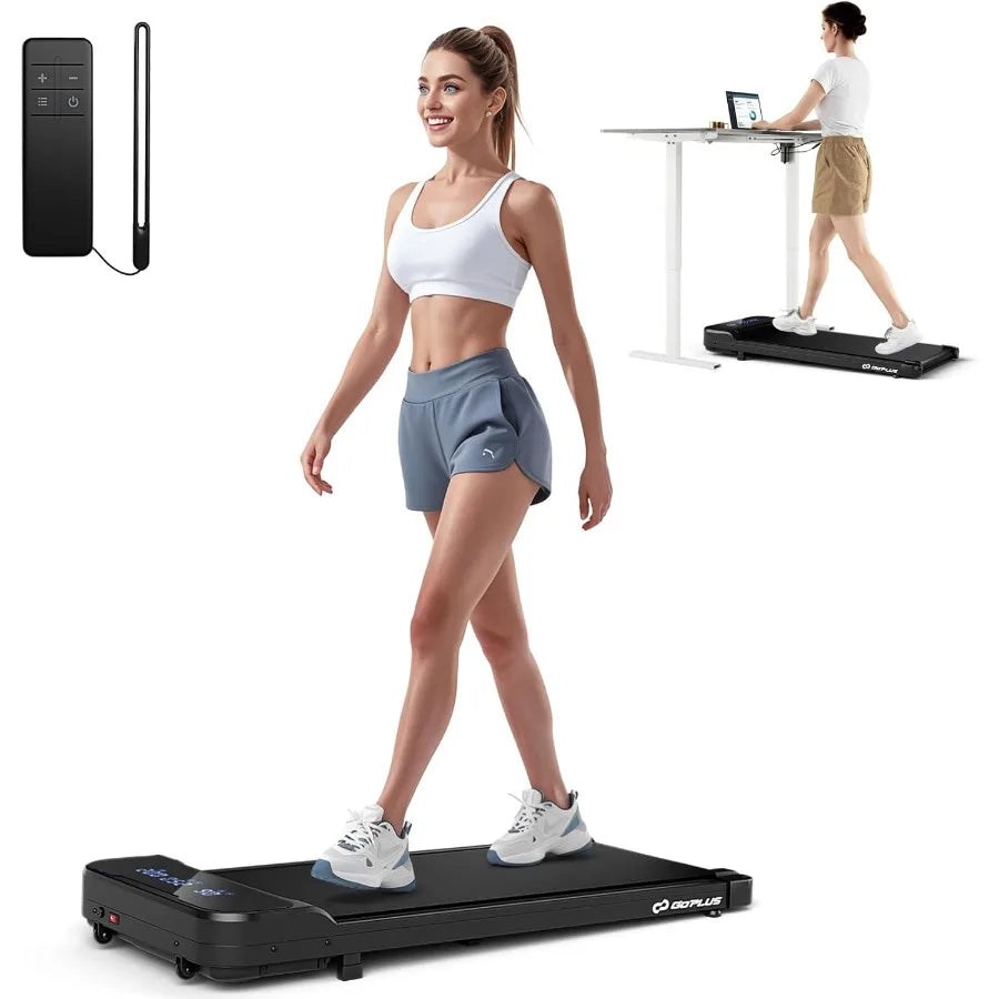Walking Pad, 2.5 HP Under Desk Treadmill with Remote Control & LED Display, 3 Countdown Modes, 0.6-4 MPH Portable Treadmills for TechElect