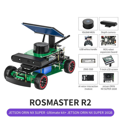 Yahboom ROSMASTER R2 ROS2 Robot Programmable Car Ackerman Structure for Jetson NANO/Orin NX SUPER/Orin NANO SUPER/Raspberry Pi 5 TechElect