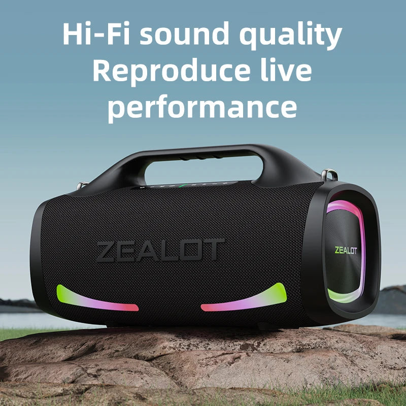 ZEALOT-S79 100W Loud Bluetooth Speaker with Stereo Sound, Built-in Power Bank, IPX6 Waterproof, for Party,Camping Techelectronicx