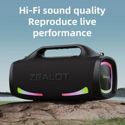 ZEALOT-S79 100W Loud Bluetooth Speaker with Stereo Sound, Built-in Power Bank, IPX6 Waterproof, for Party,Camping Techelectronicx