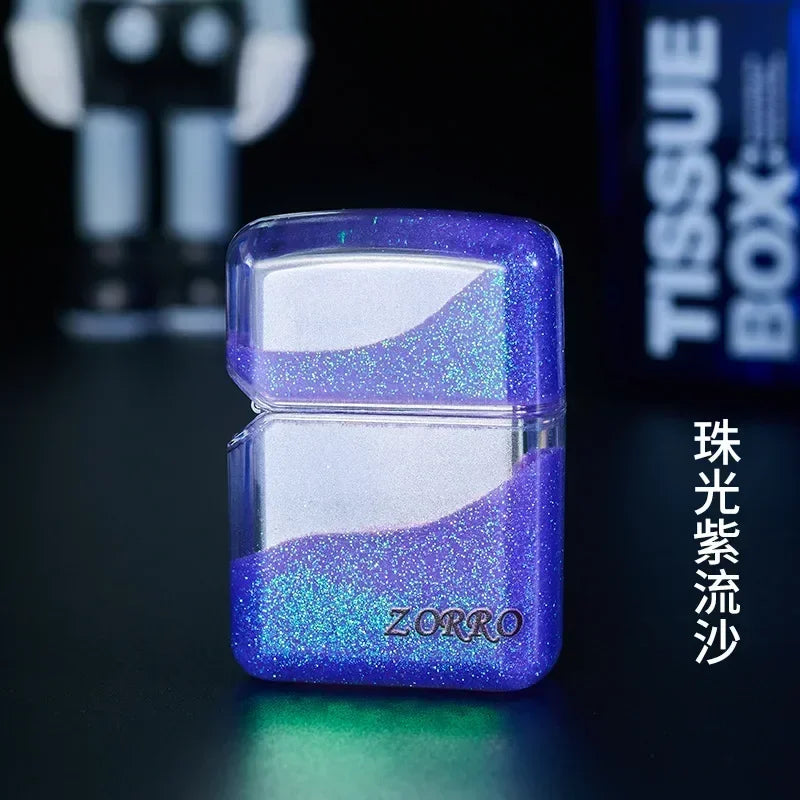 ZORRO Luminous Quicksand Cool Kerosene Lighter Creative Personality Old-fashioned Grinding Wheel Ignition Kerosene Lighter Gift Techelectronicx