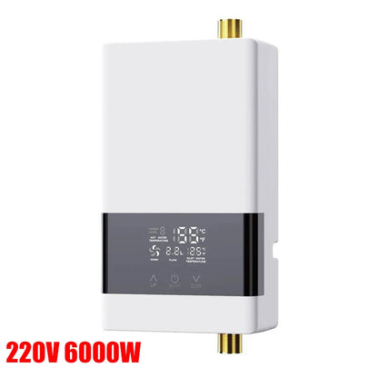 110V/220V Instant Water Heater Bathroom Kitchen Wall Mounted Electric Water Heater with Remote Control LCD Temperature Display Techelectronicx