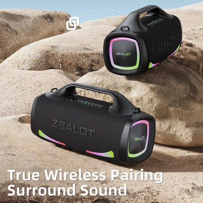 ZEALOT-S79 100W Loud Bluetooth Speaker with Stereo Sound, Built-in Power Bank, IPX6 Waterproof, for Party,Camping Techelectronicx