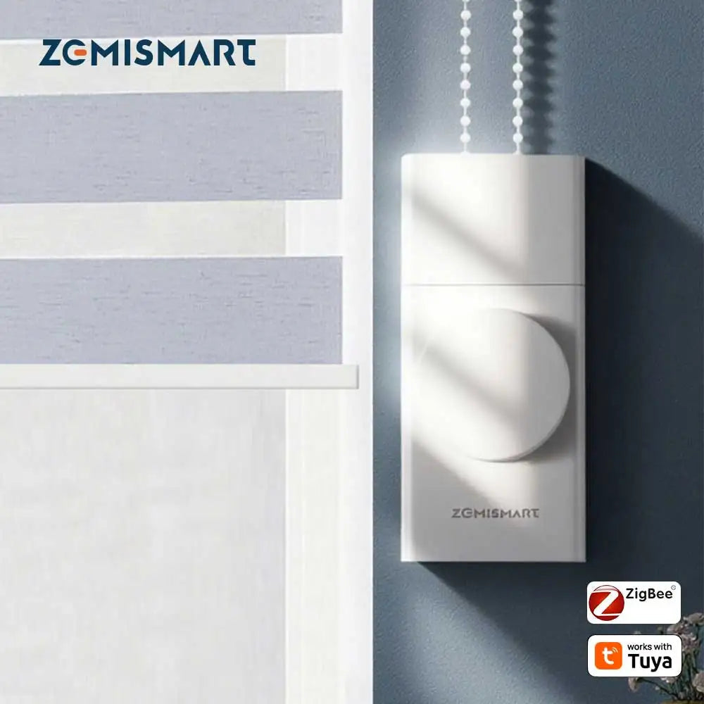 Zemismart Smart Zigbee Roller Shade Driver Work with Tuya App Rechargeable Curtain Motor Alexa Google Home Voice Control TechElect