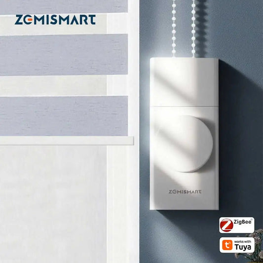 Zemismart Smart Zigbee Roller Shade Driver Work with Tuya App Rechargeable Curtain Motor Alexa Google Home Voice Control TechElect