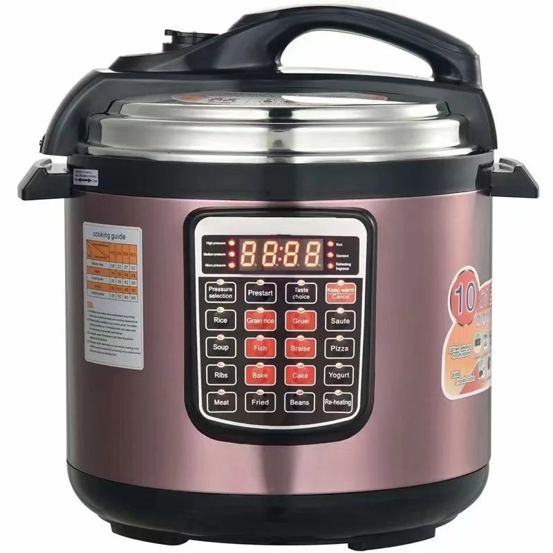 Rice Cooker 8L 220V English Button Multi-function Touch Electric Pressure Cooker Fully Automatic Cooking Pot Kitchen Appliances Techelectronicx