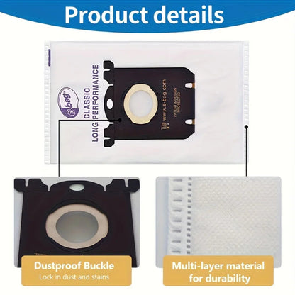 10-Pack Classic Long Performance S-Bag Vacuum Bags Compatible with Electrolux EL200F, EL4100, EL4200, EL6985, EL7000, EL8500 Ser Techelectronicx