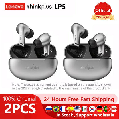 10pcs 100% Original Lenovo LP5 Wireless Bluetooth Earbuds /2pcs lenovolp5 HiFi Music Earphone with Mic Headphones Sports Headset Techelectronicx