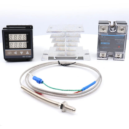 REX C100 Digital PID Temperature Controller REX-C100 thermostat 0-400℃  K Type Input 40DA SSR Relay 0-40A Heatsink VaneAims Techelectronicx