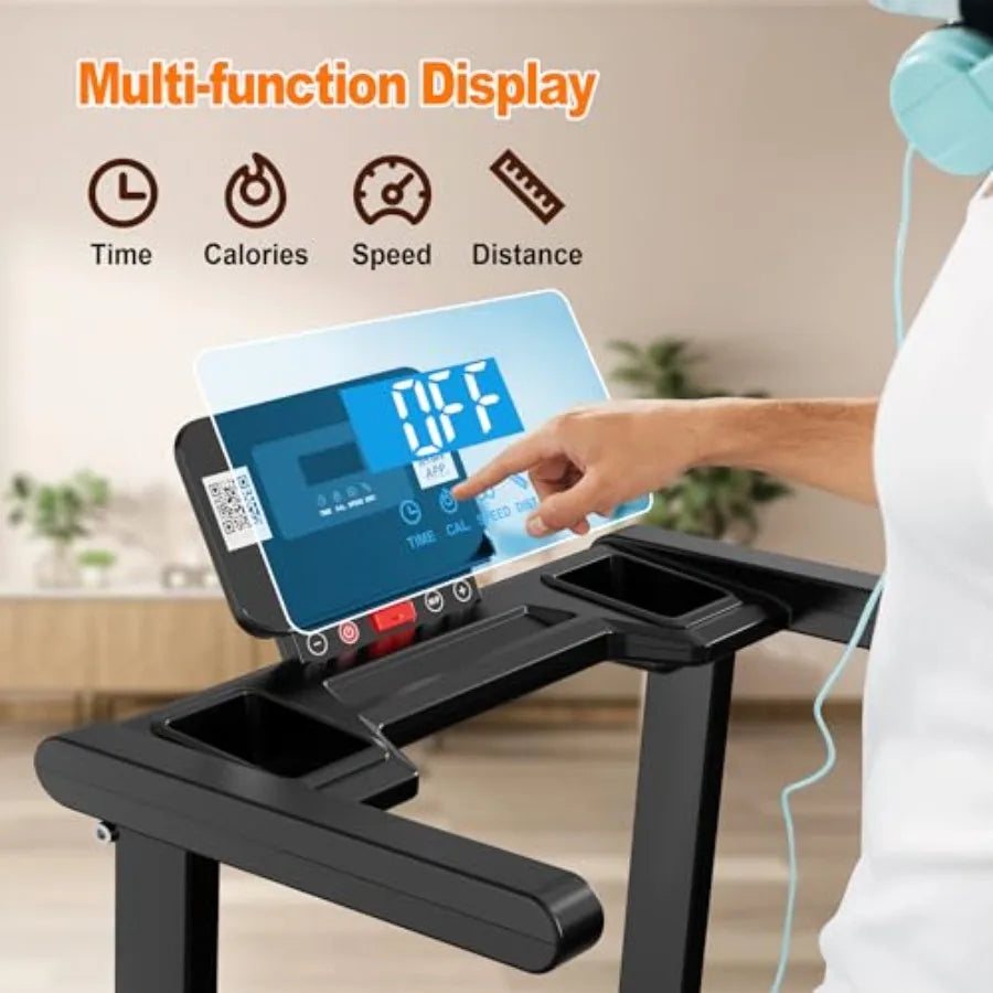 Foldable Treadmill for Home 2.5HP Quiet Brushless Motor 300 LB Capacity Smart Fitshow App Control Small Treadmills for Small Sp TechElect