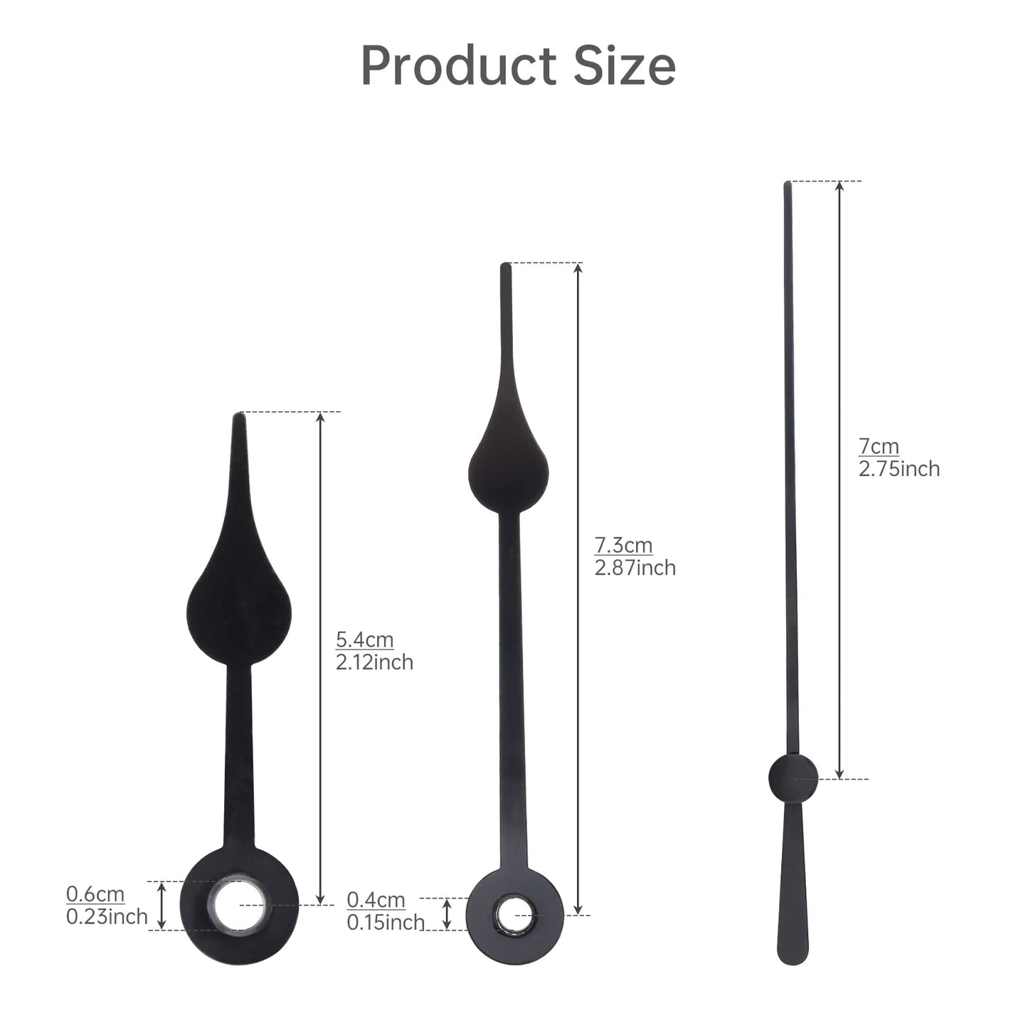 10 Pack Aluminum Black Replacement Clock Hands Kit for Wall Clock Repair, Clock Hands Parts Replacement Techelectronicx