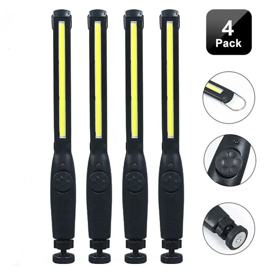 1-10pcs COB LED Flashlight Magnetic Work Light USB Rechargeable Torch Portable Lantern Inspection Light Camping Car Repair Lamp Techelectronicx