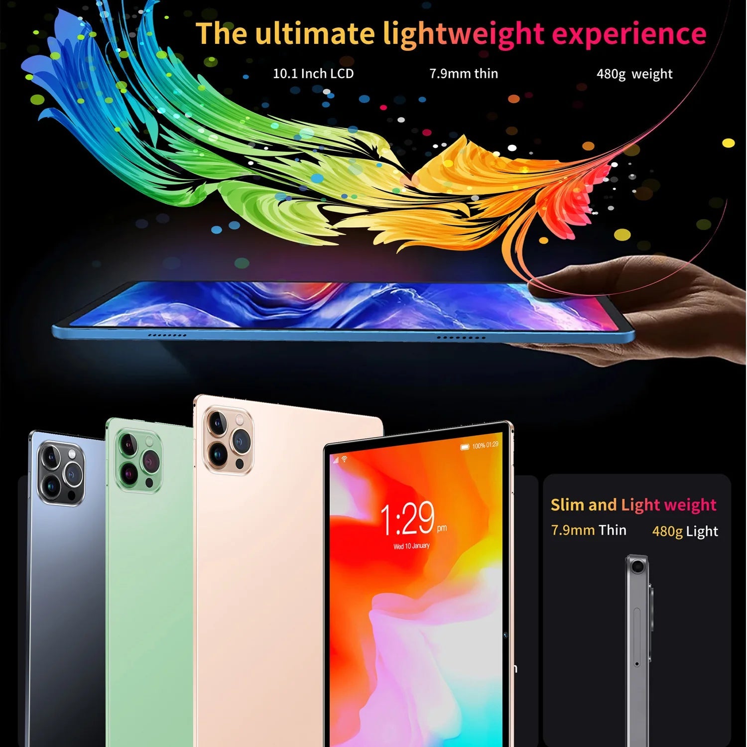 10.1 Inch Android 13 Tablet with Octa Core 4GB RAM 64GB ROM Dual SIM 3G Call WiFi Bluetooth Google Play - New Model Techelectronicx