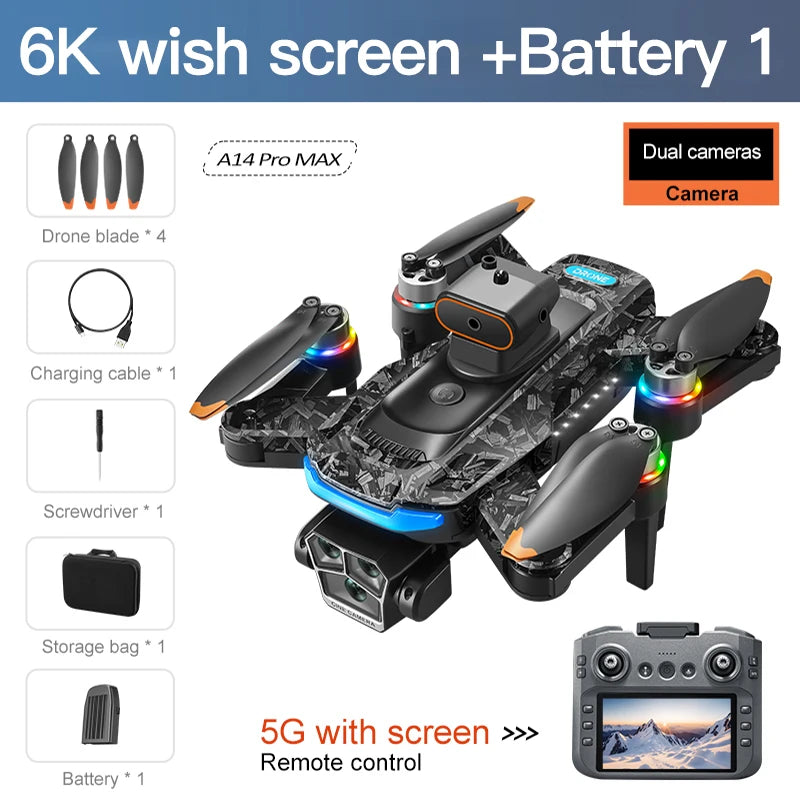 Xiaomi Mijia A14Pro max GPS Brushless 8K three Camera Optical Flow Obstacle Avoidance Foldable Quadcopter RC Distance Drone Toys Techelectronicx
