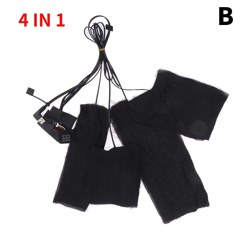 100% brand new 1/4PCS USB 5V Carbon Fiber Heating Pad Hand Warmer USB Heating Film Electric Winter Infrared Fever Heat Mat TechElect