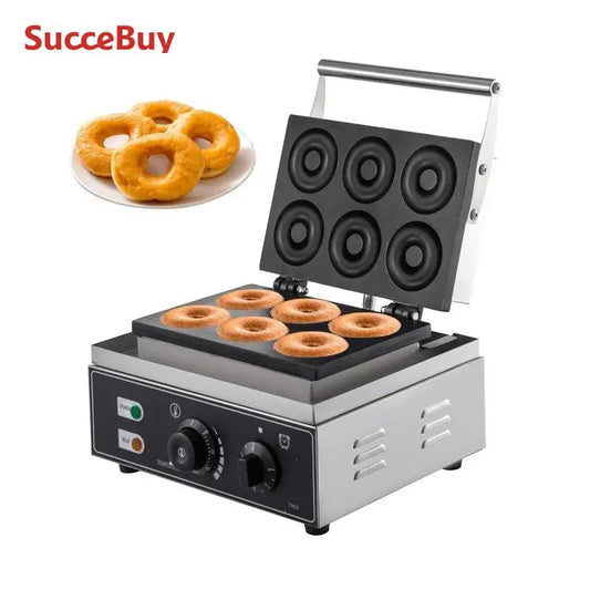 VEVOR 6 Hole Electric Sweet Donut Maker Stainless Steel Non Stick Commercial Donut Waffle Cookies Gaufriers Kitchen Appliance TechElect
