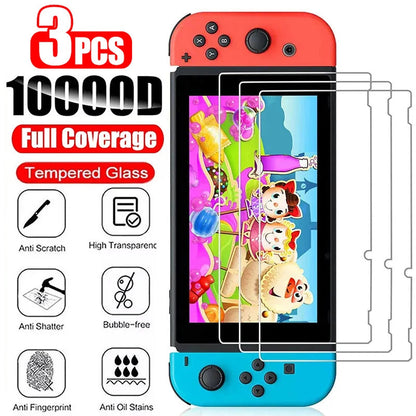 1/2/3PCS Tempered Glass for Nintendo Switch OLED 3 Pieces Screen Protector Film for Nintendo Switch Switch Lite Protective Glass Techelectronicx