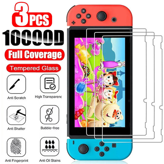 1/2/3PCS Tempered Glass for Nintendo Switch OLED 3 Pieces Screen Protector Film for Nintendo Switch Switch Lite Protective Glass Techelectronicx
