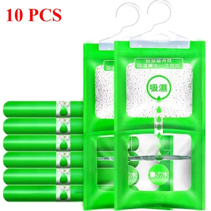 YUANJ 10PCS Moisture Absorber Hanging Drying Clothes Dehumidifier Wardrobe Dehumidifier Dry Bag Indoor Desiccant Eco Friendlya TechElect