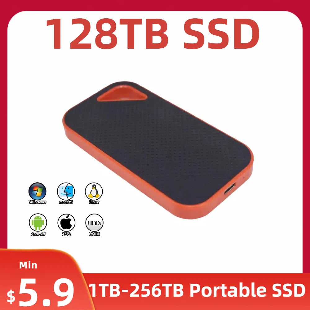 1-128TB Portable SSD 1TB 2TB HDD External Hard Drive Hard disk 2.5 USB 3.0 Electronic Solid State Drive HD for PC PS4 PS5 Games TechElect