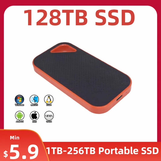 1-128TB Portable SSD 1TB 2TB HDD External Hard Drive Hard disk 2.5 USB 3.0 Electronic Solid State Drive HD for PC PS4 PS5 Games TechElect
